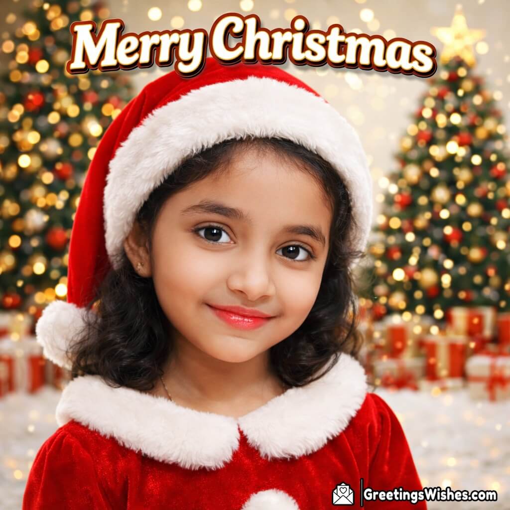 Personalised Merry Christmas Kid Santa Outfit Photo