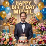 Personalized Birthday Photo Wish With Party Setup