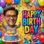 Personalized Caricature Birthday Photo Card