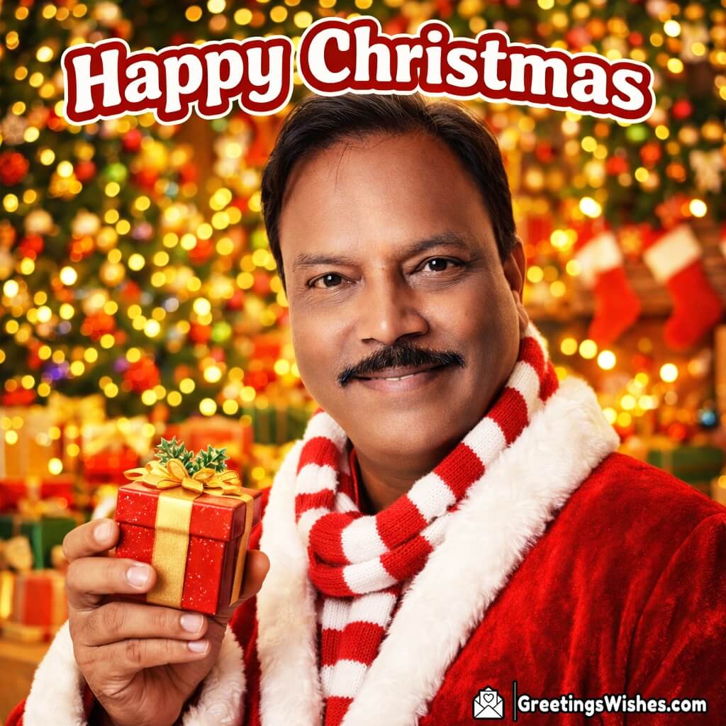 Santa Theme Personalised Christmas Portrait