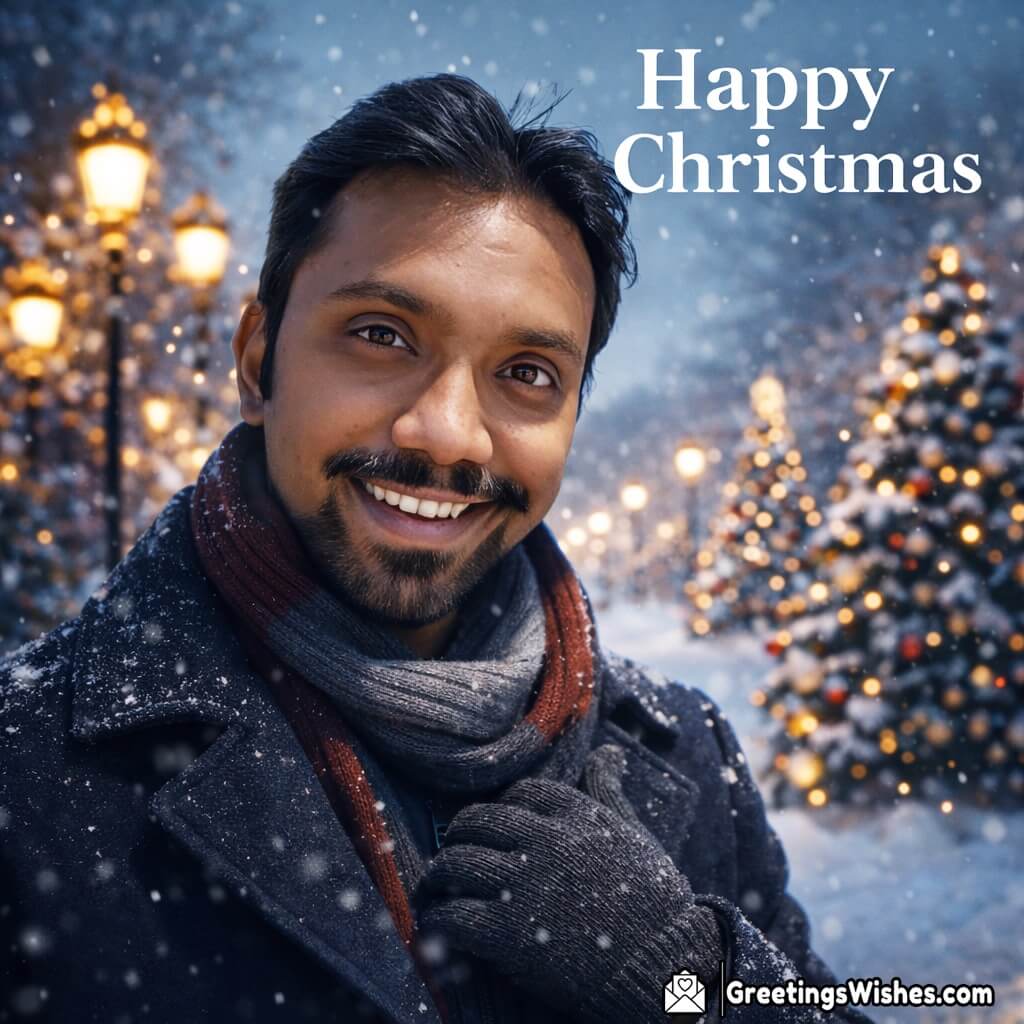 Snowy Winter Personalised Christmas Portrait