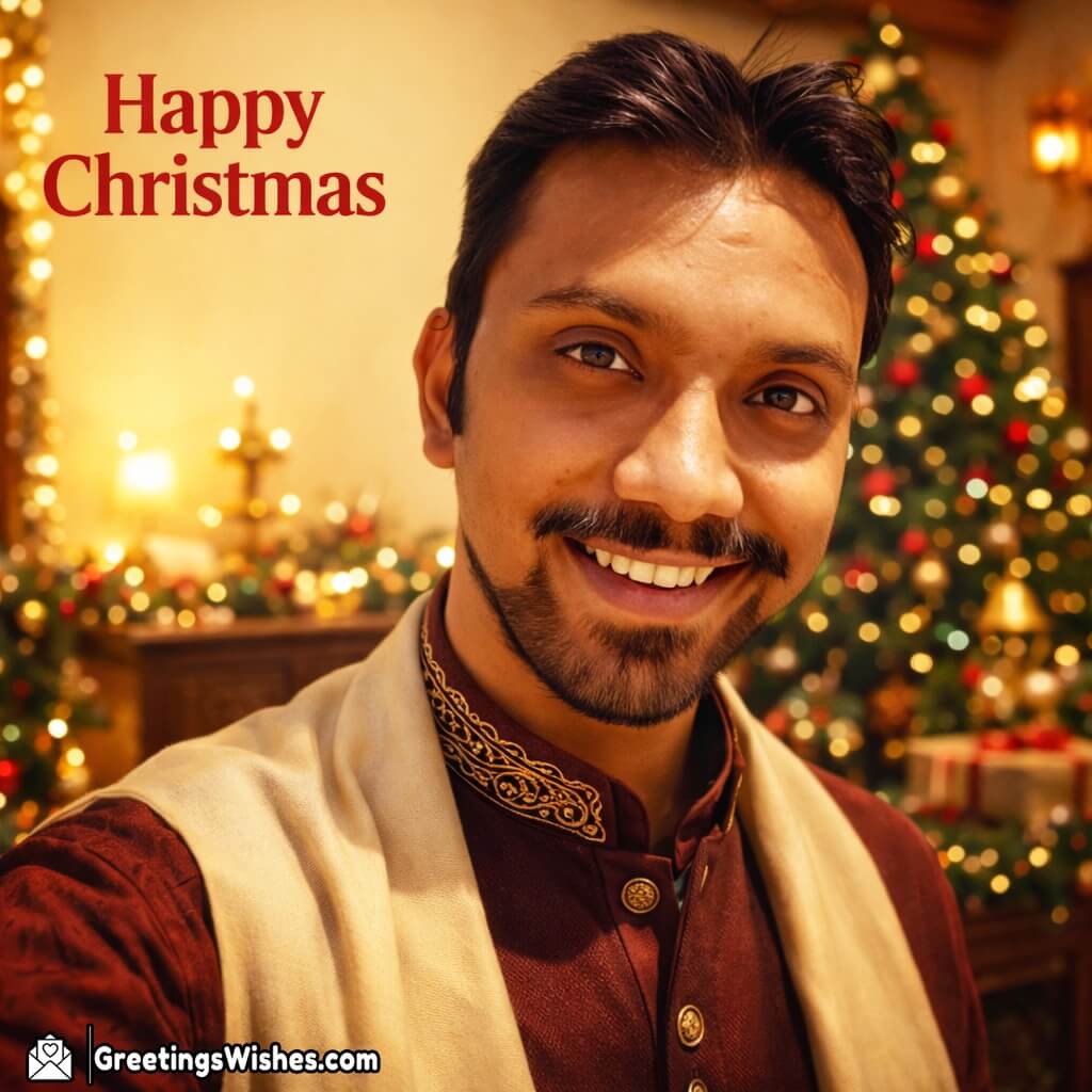 Traditional Personalised Christmas Portrait Photo