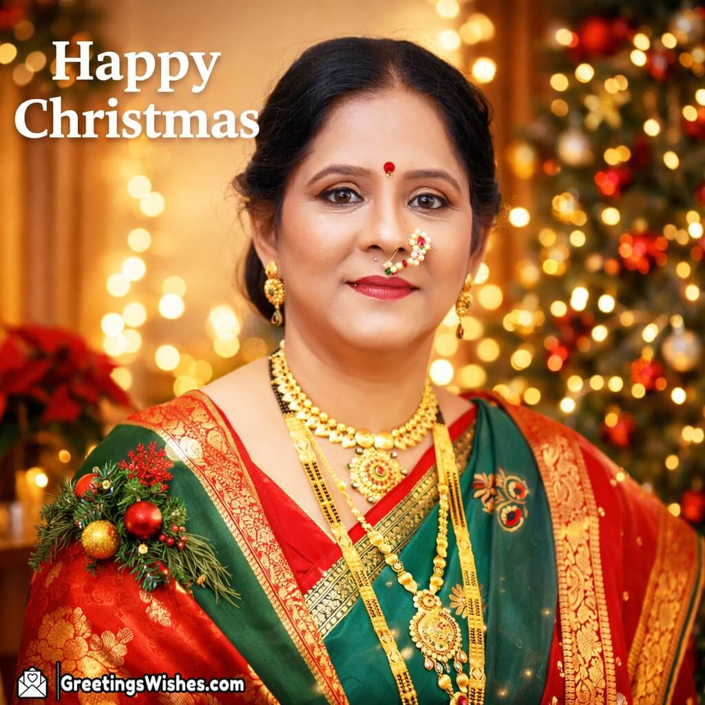 Traditional Personalised Christmas Portrait Photo