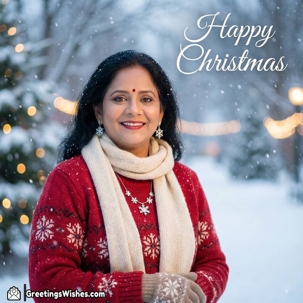 Winter Festive Christmas Portrait Image