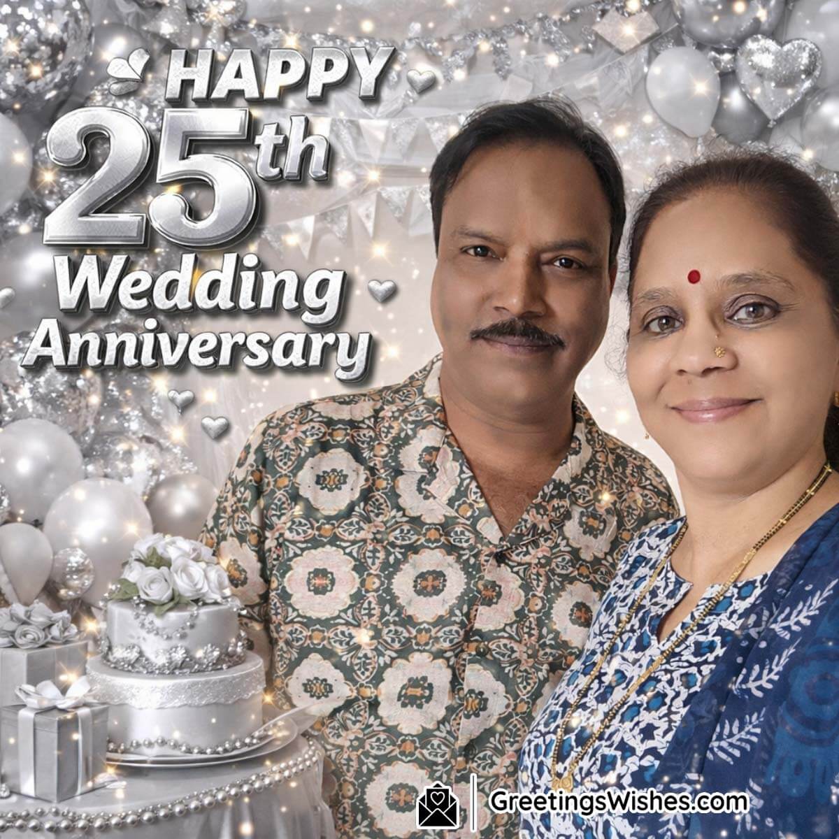 25th Wedding Anniversary Silver Jubilee Couple Photo