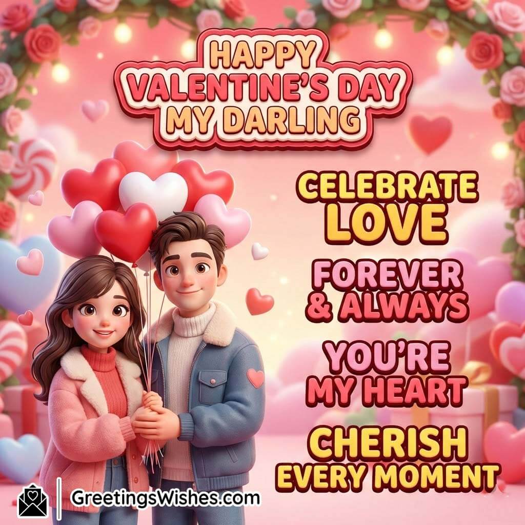 Happy Valentine’s Day My Darling Romantic Love Message