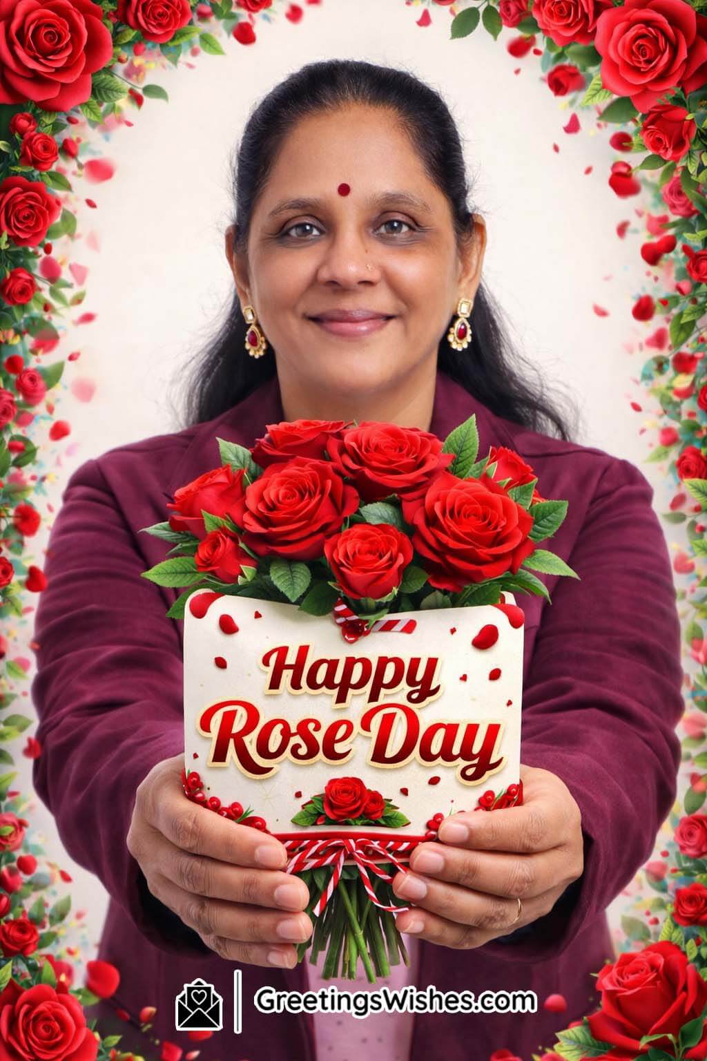 Rose Day Bouquet Verticaql Photo