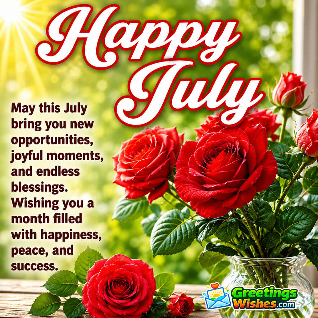 Happy July New Month Blessings Image