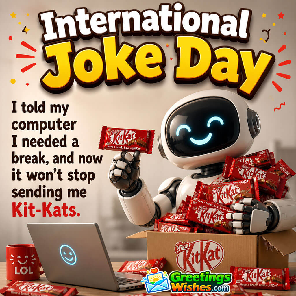 International Joke Day Computer Break Joke