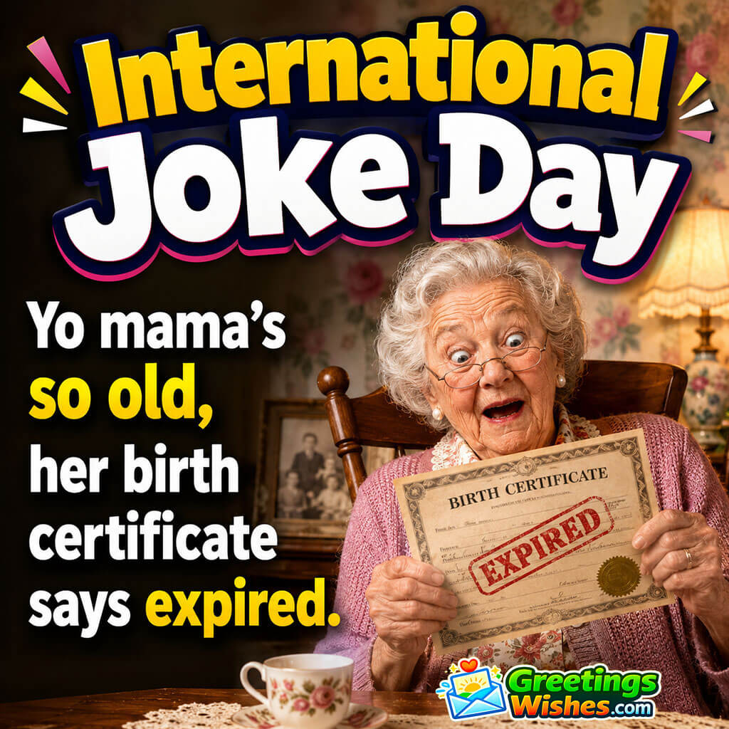 International Joke Day Funny Old Age Joke
