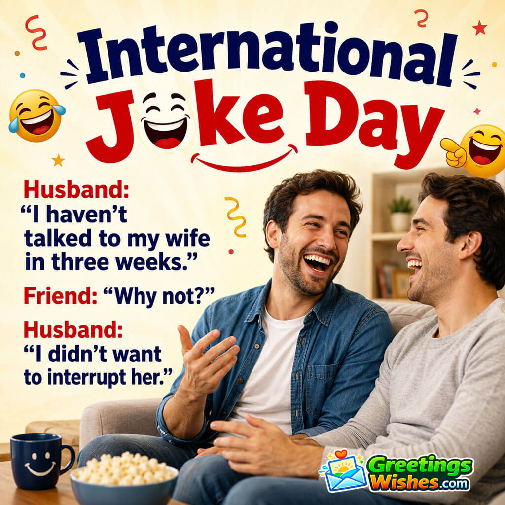 International Joke Day Husband Wife Humor Joke