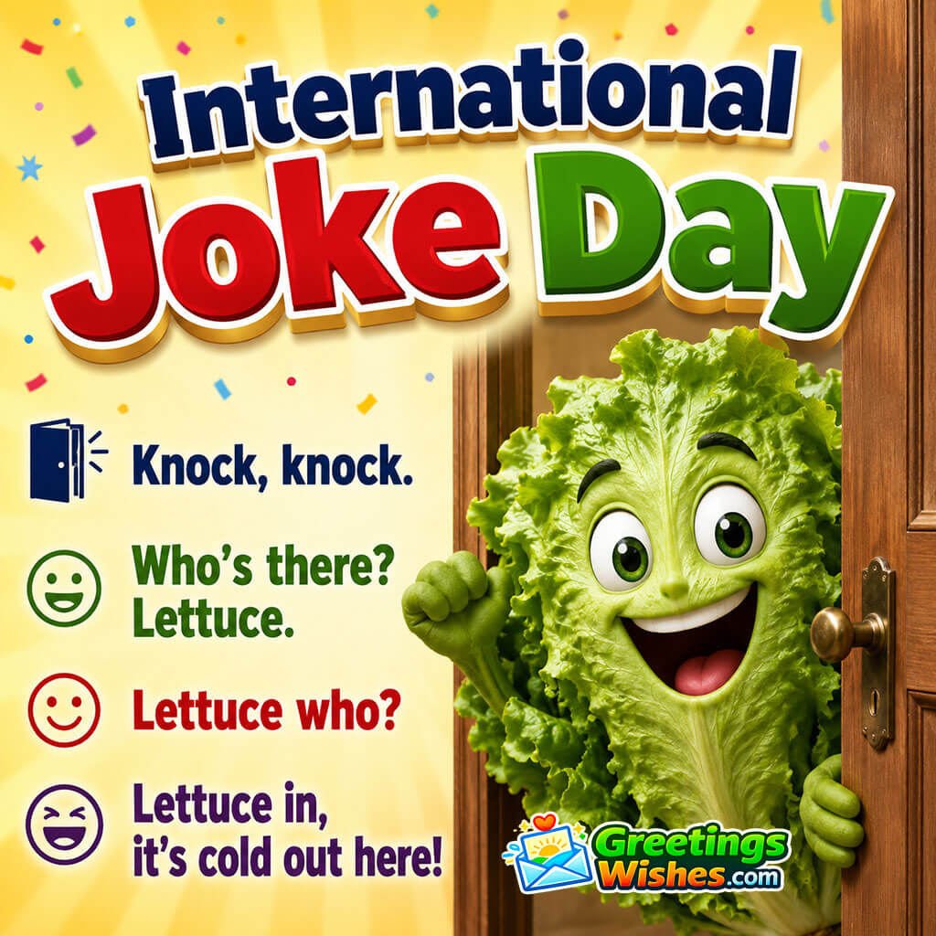 International Joke Day Lettuce Knock Knock Joke