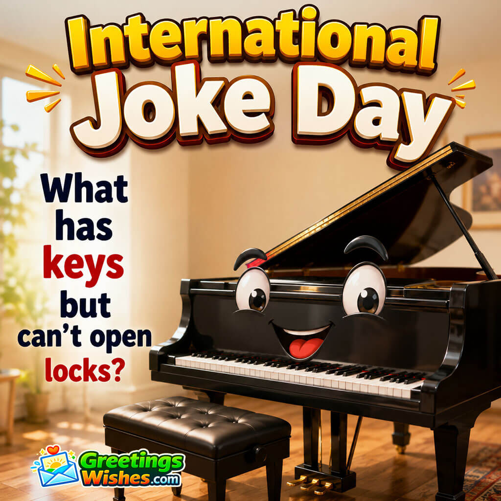 International Joke Day Piano Keys Riddle