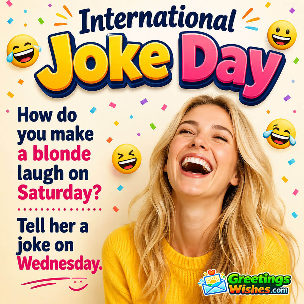 International Joke Day Saturday Wednesday Joke