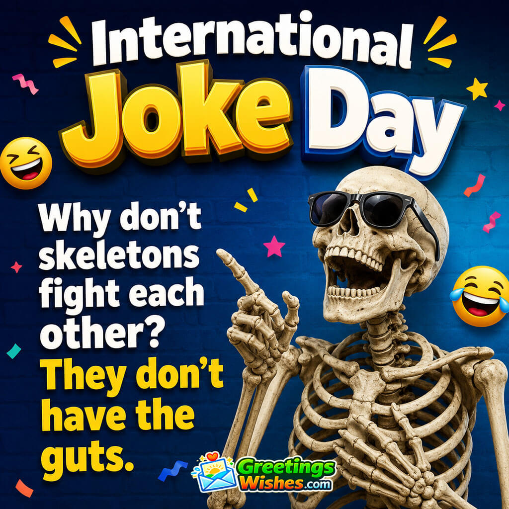 International Joke Day Skeleton Humor Quote