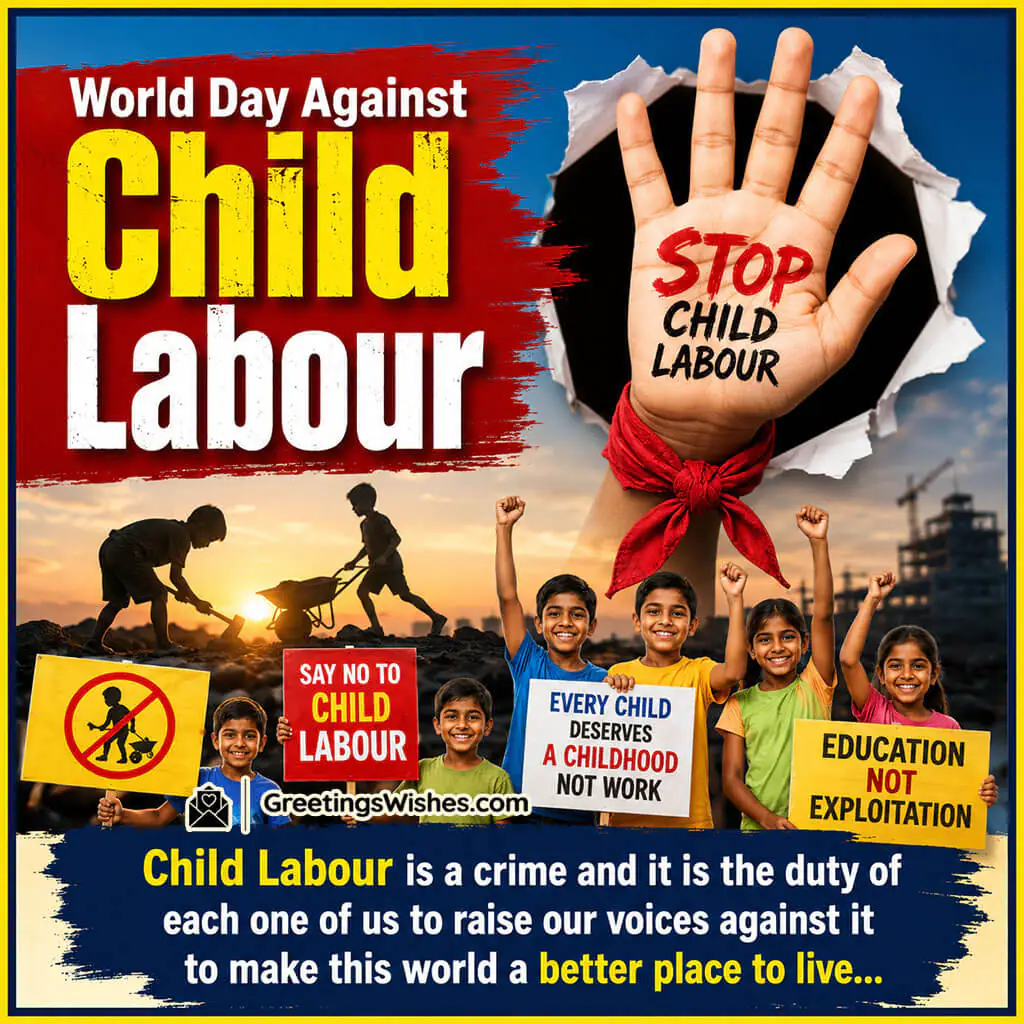 Vector Illustration For World Day Against Child Labor Day 12 Jun