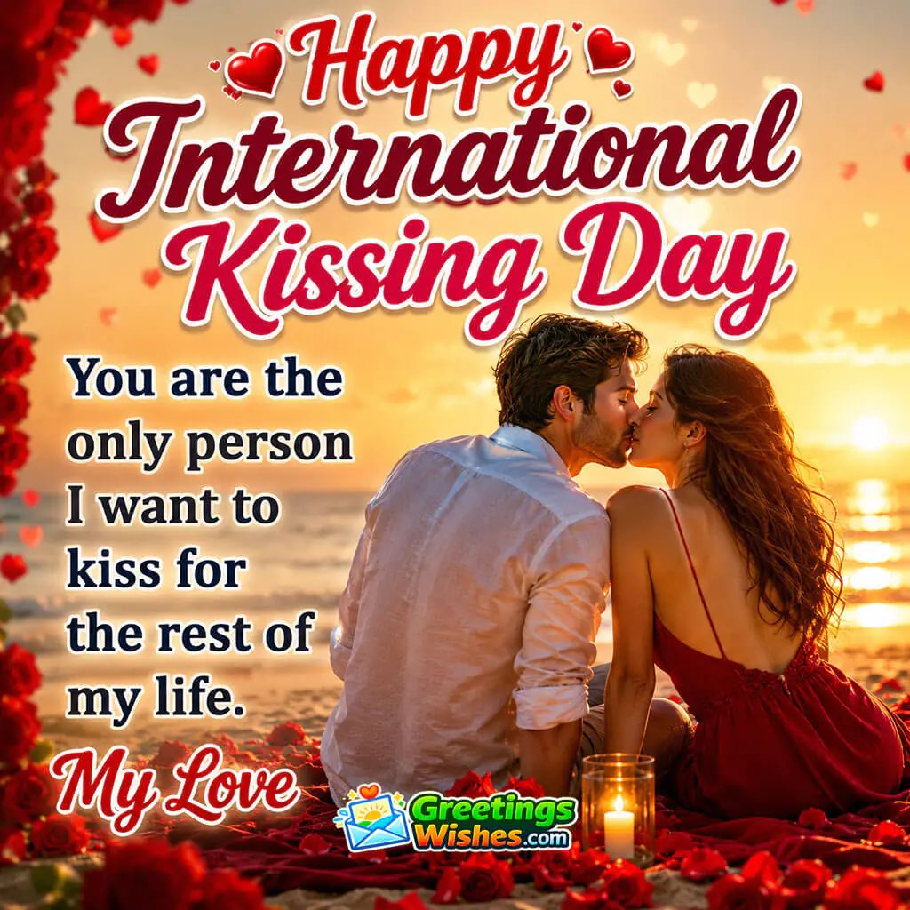 Happy International Kissing Day Card For Her