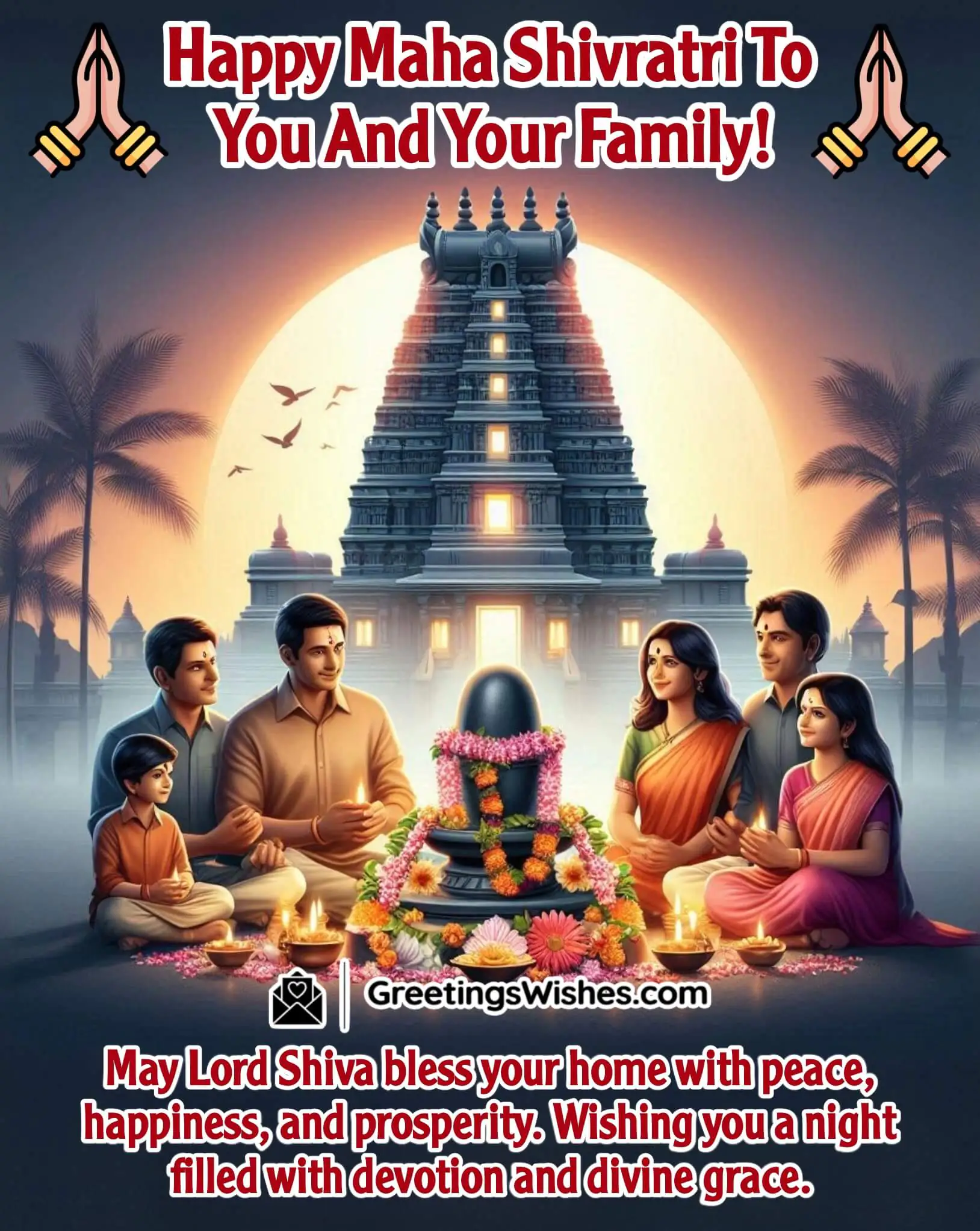 A Shivling with Lord Shiva’s trident, symbolizing divine blessings on Maha Shivratri For Family Happiness