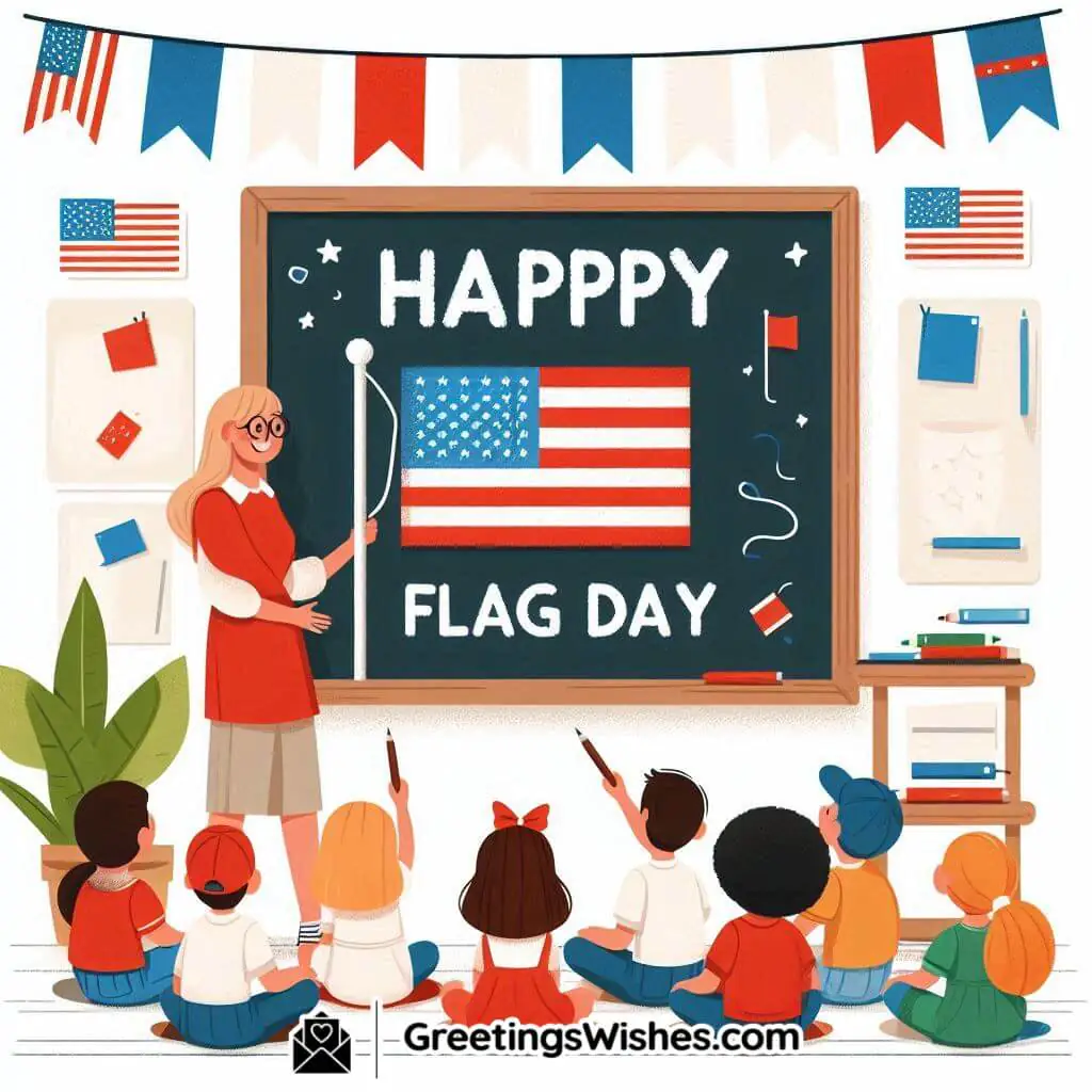 Stars And Stripes Learning On Flag Day