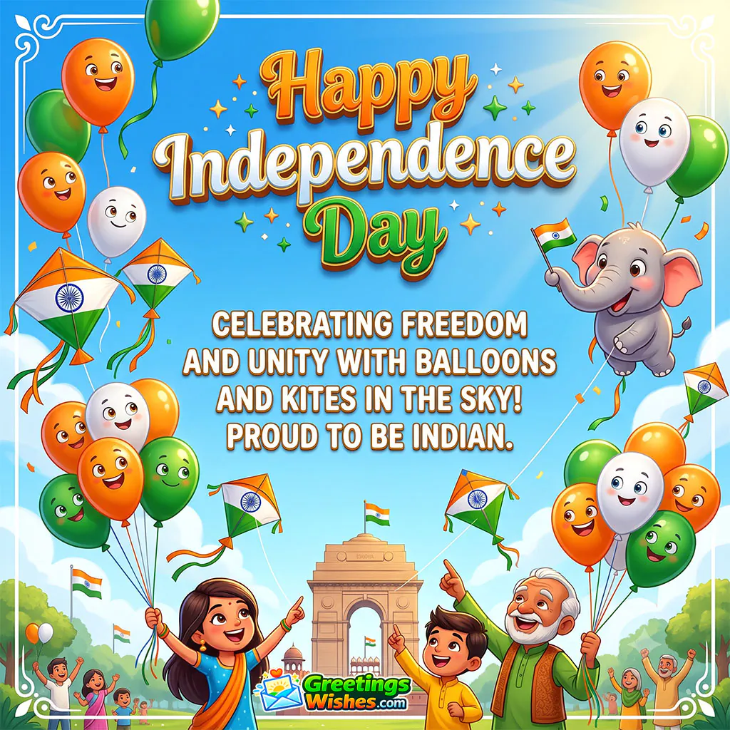 Balloons And Kites In Tricolor