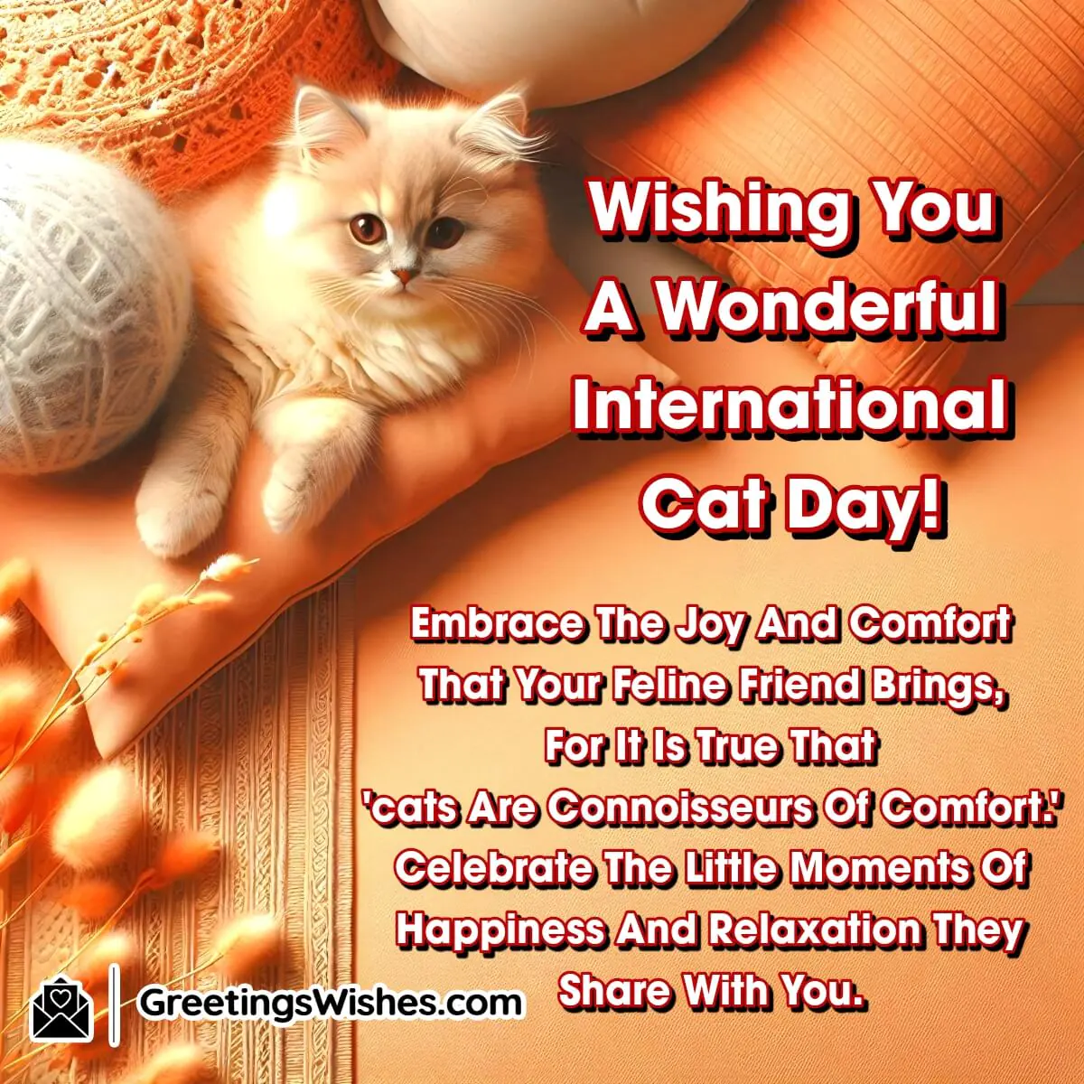 Wishing International Cat Day Quote