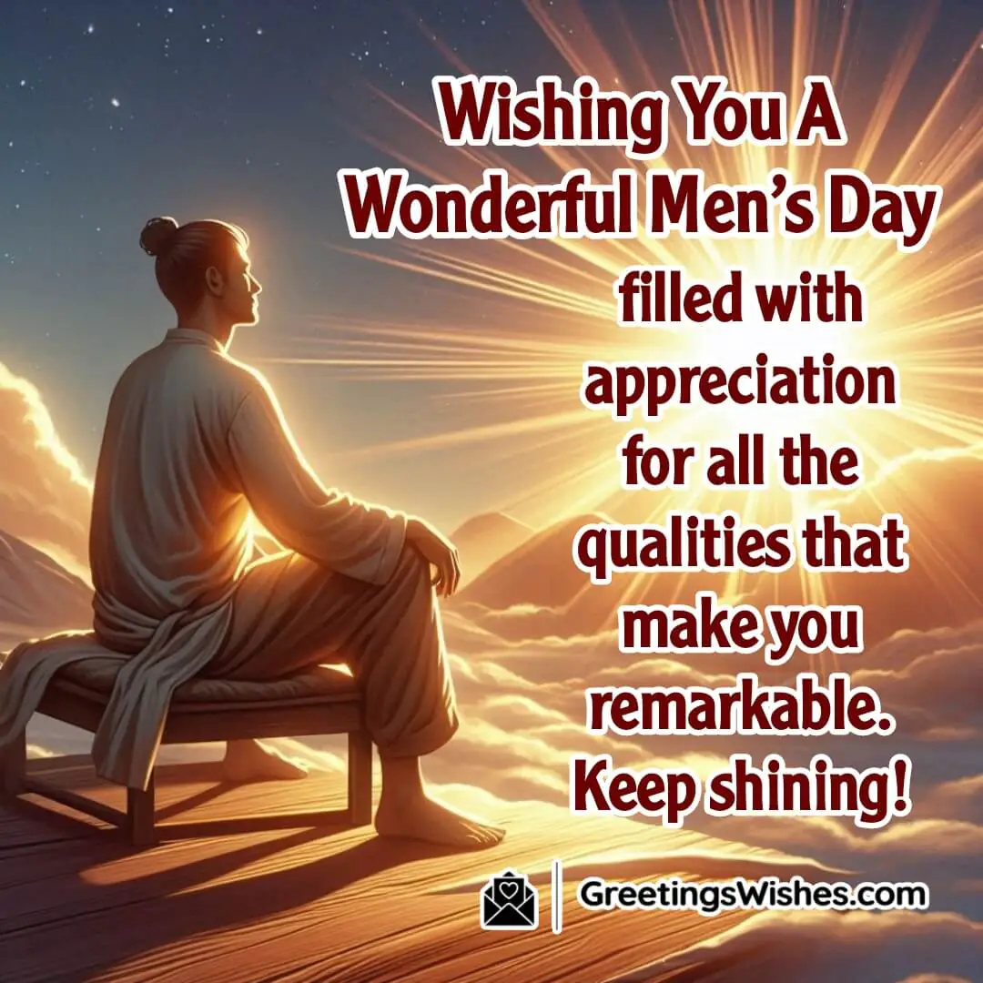 Men’s Day image celebrating remarkable qualities in men, appreciating their uniqueness and strength.
