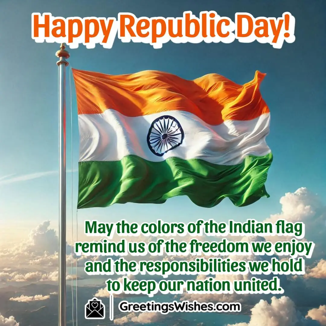 Indian tricolor flag on Republic Day With Wishes For Friends