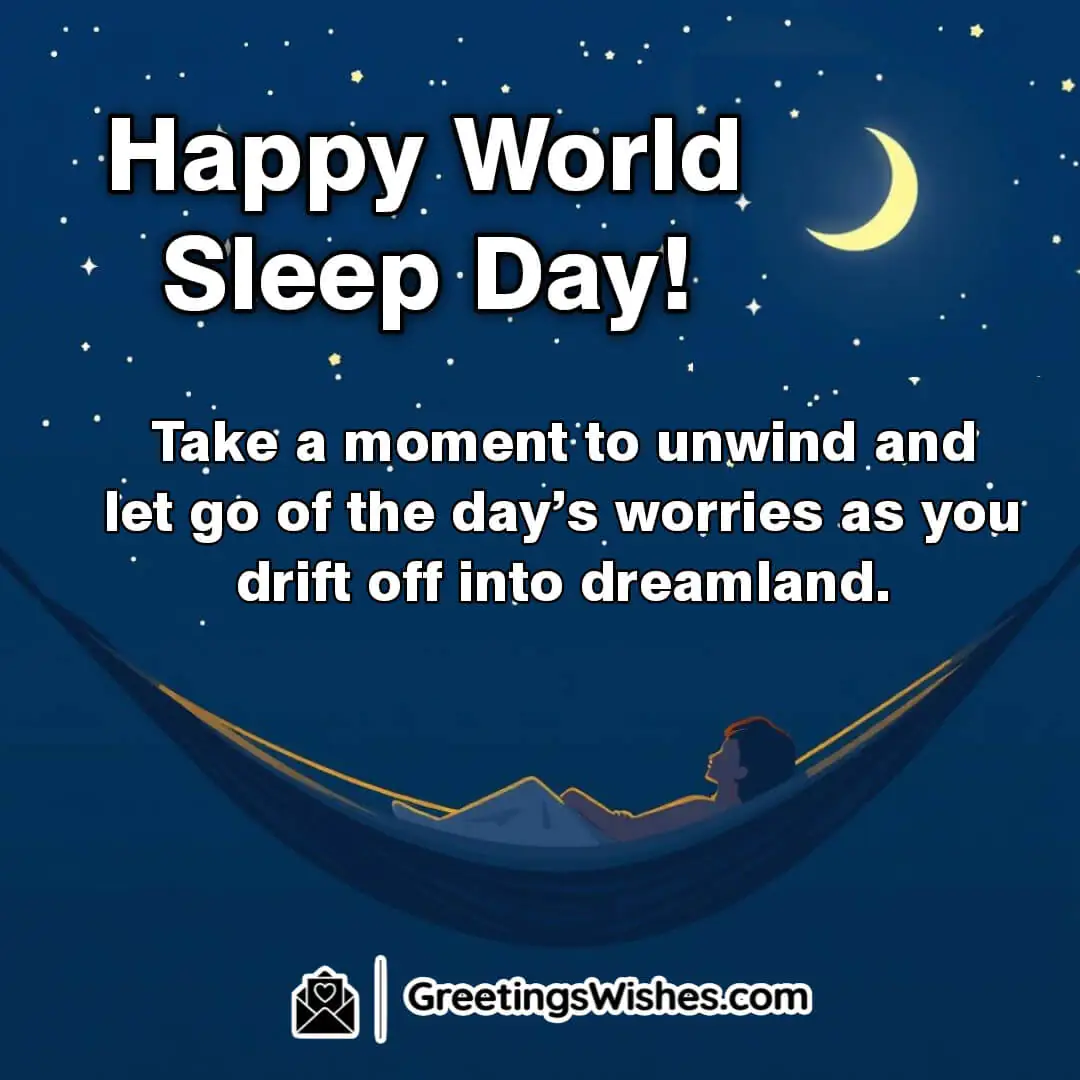 A peaceful night sky with a crescent moon and a person resting on a hammock, symbolizing relaxation and peaceful sleep.