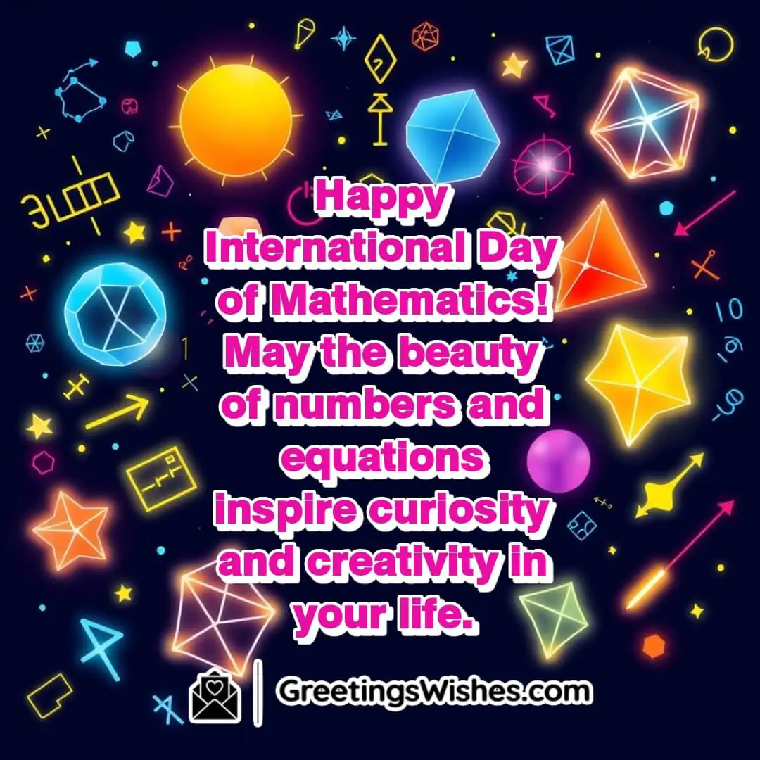 A glowing display of mathematical symbols, equations, and geometric shapes, symbolizing the beauty and creativity of math.