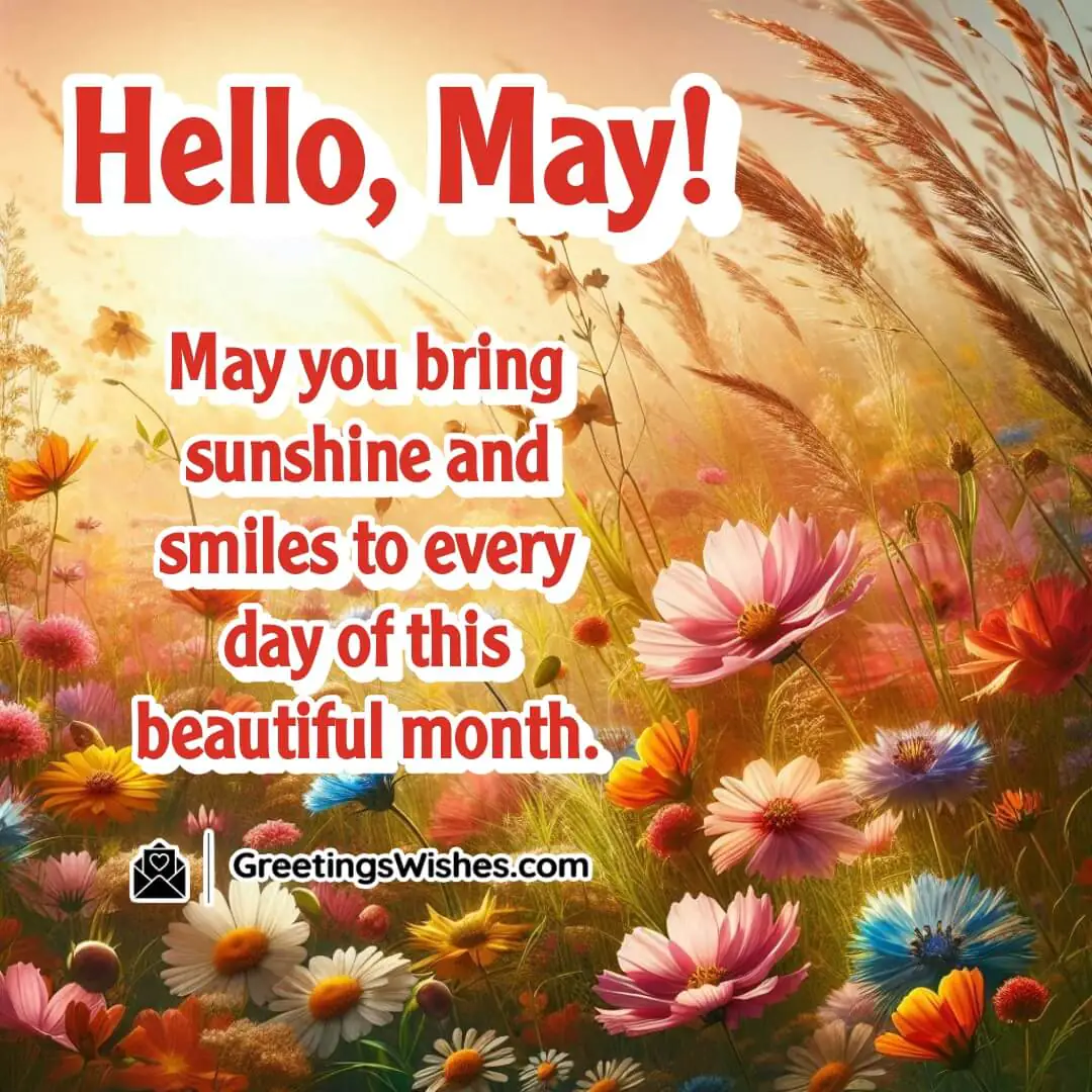 A cheerful sunny meadow representing joy, positivity, and new hope with the arrival of May.