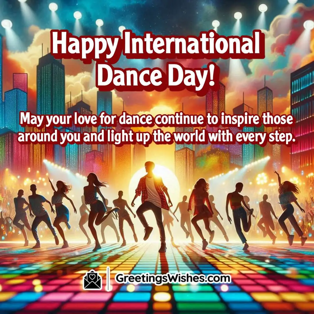 International Dance Day image featuring diverse dancers on outdoor stage, symbolizing inspiration and unity through movement.
