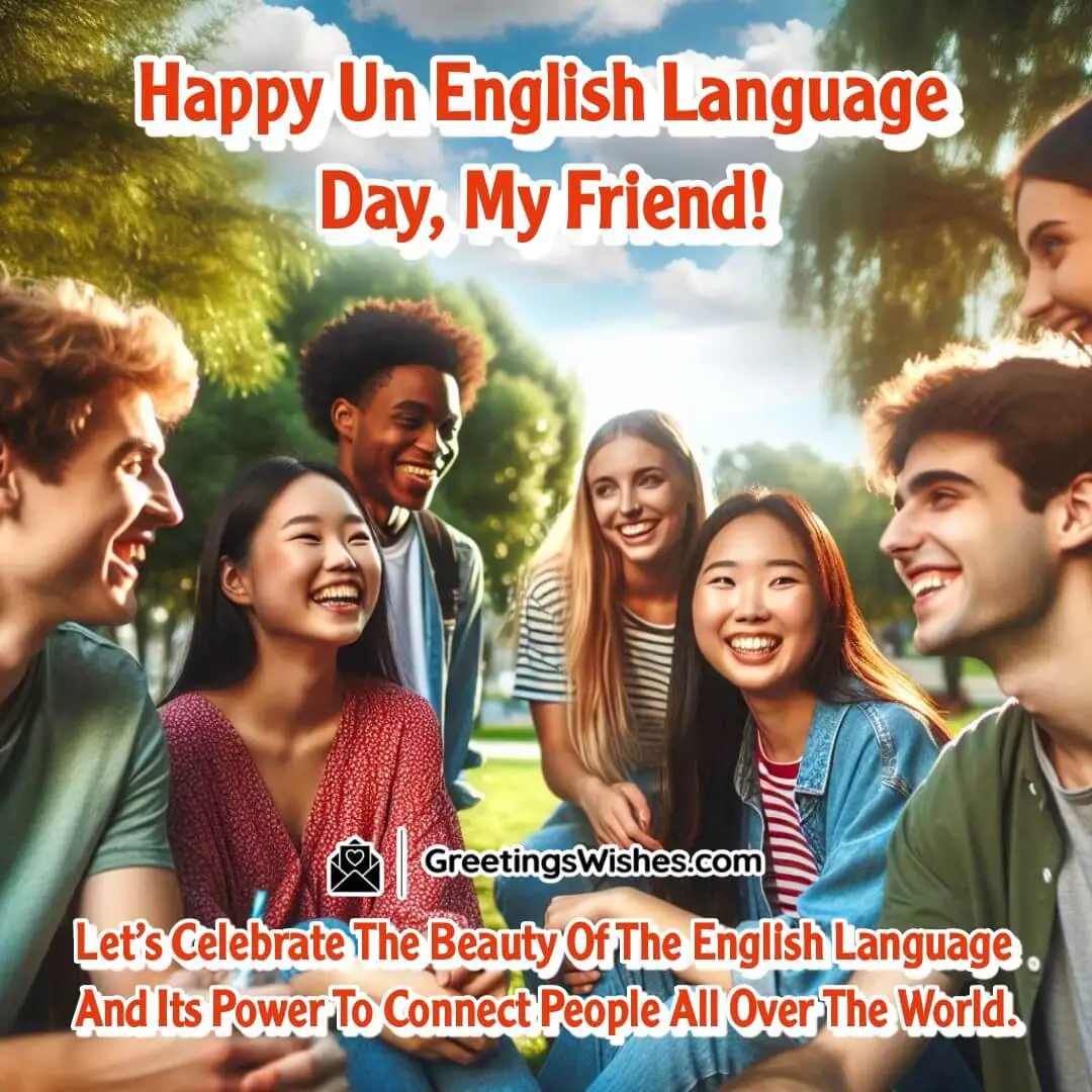 UN English Language Day featuring multicultural friendships, symbolizing how English connects hearts and cultures.