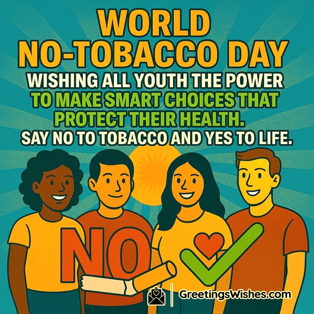 World No-Tobacco Day featuring a clean park and no-smoking signs, symbolizing the importance of smoke-free environments for healthy living.