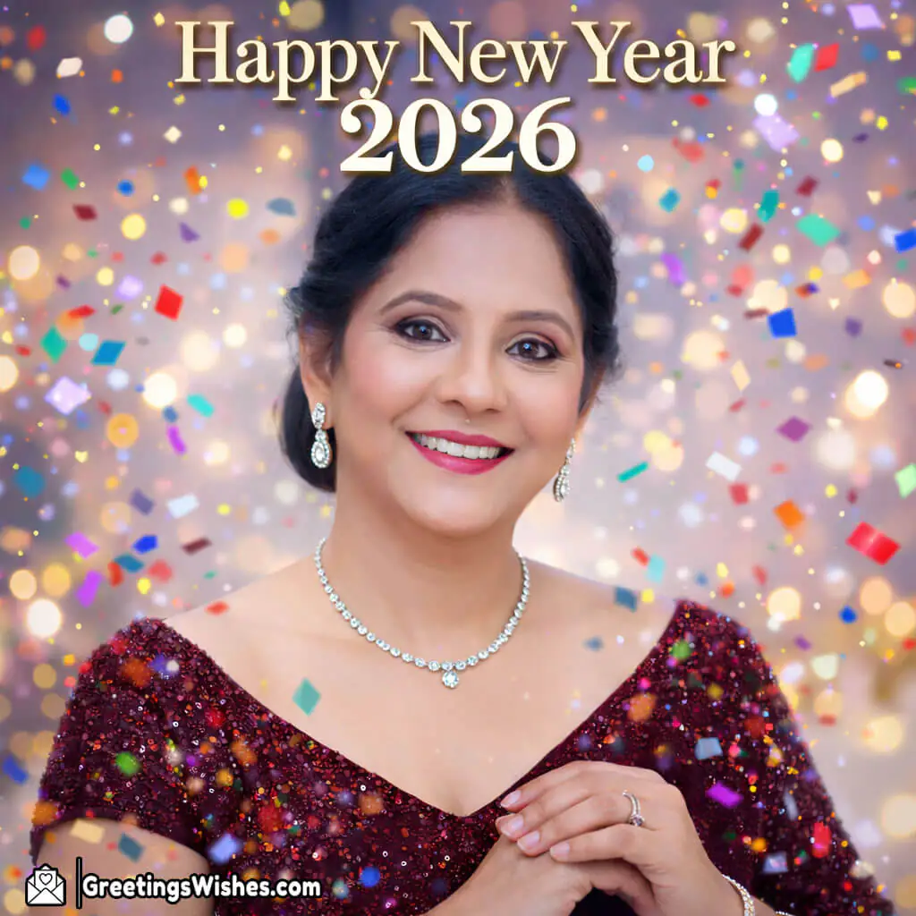 Customised Happy New Year 2026 Confetti Photo