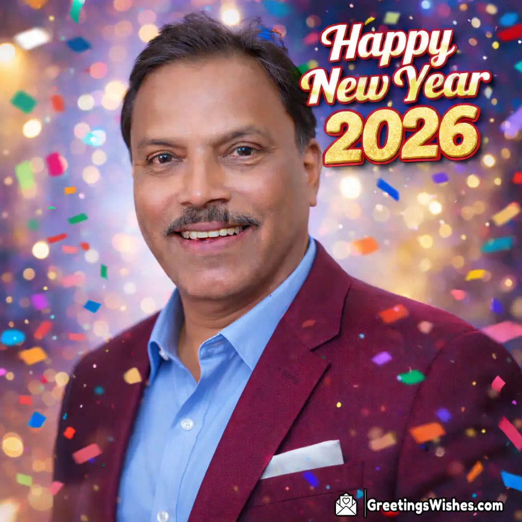 Personalised Happy New Year 2026 Candid Confetti Photo