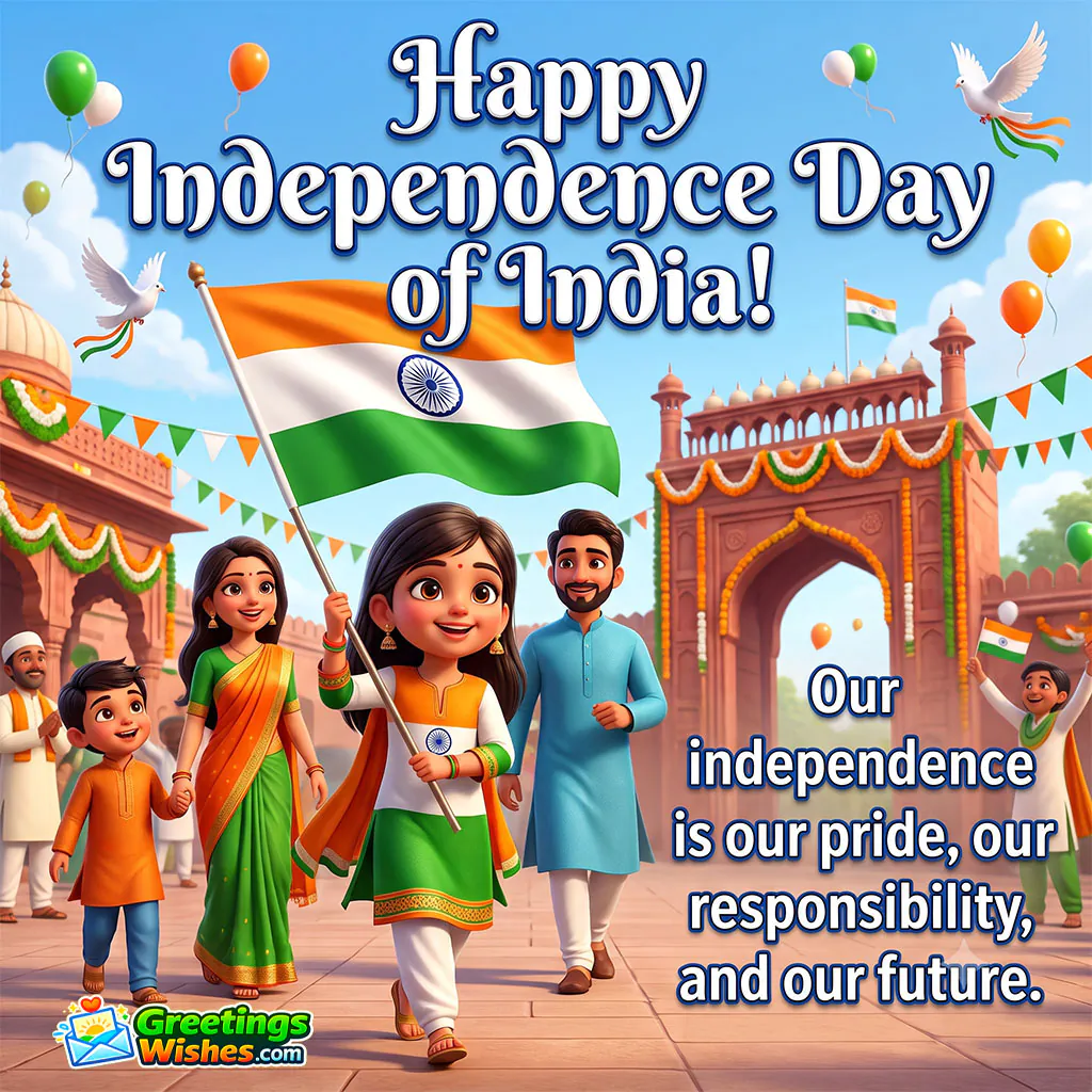 Happy Independence Day Of India Quote Image
